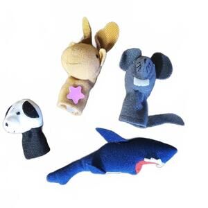 Set of 4 Animal Finger Puppets for Kids
